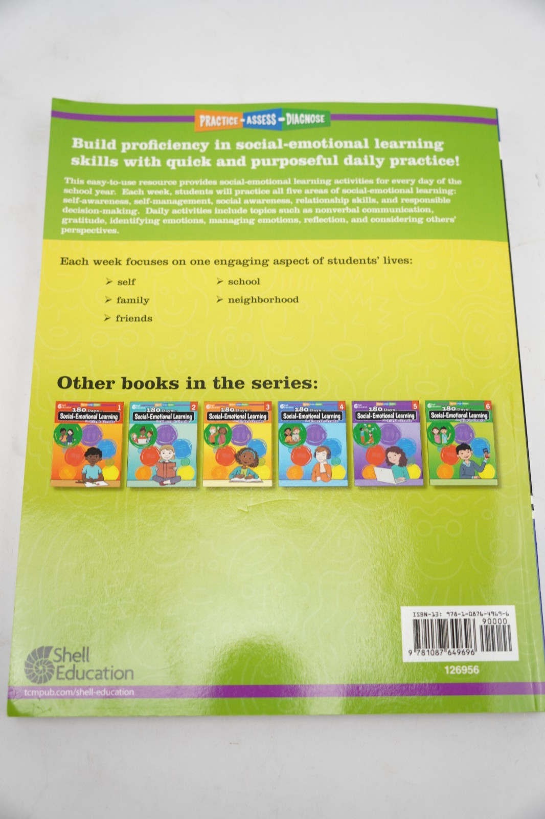 New Book Shell Education 180 Days of Social-Emotional Learning For Kindergarten