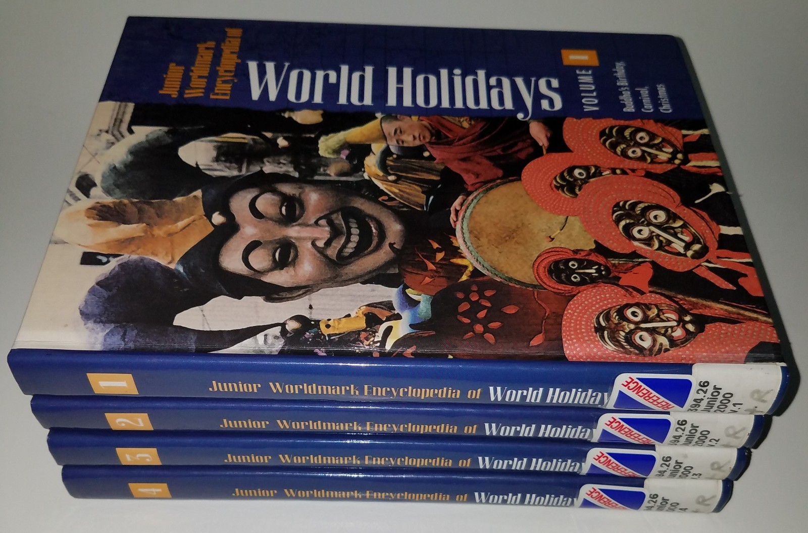 Junior Worldmark Encyclopedia World Holiday 4 Vol Series HBK Book Lot EX-LIBRARY