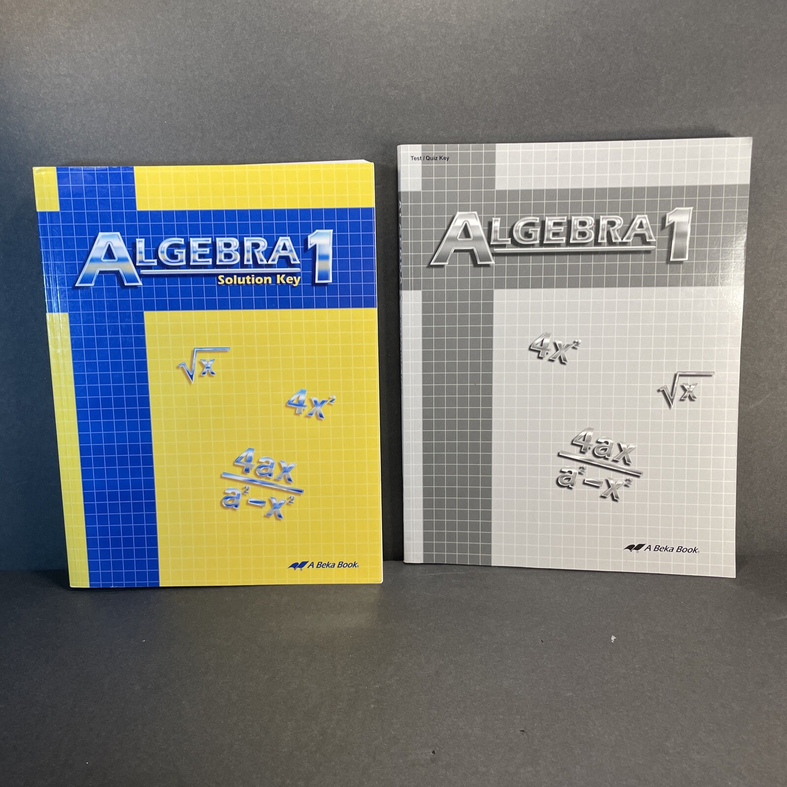 A beka Algebra 1 Solution Key And Test & Quiz Key Homeschool PB Books Lot Of 2