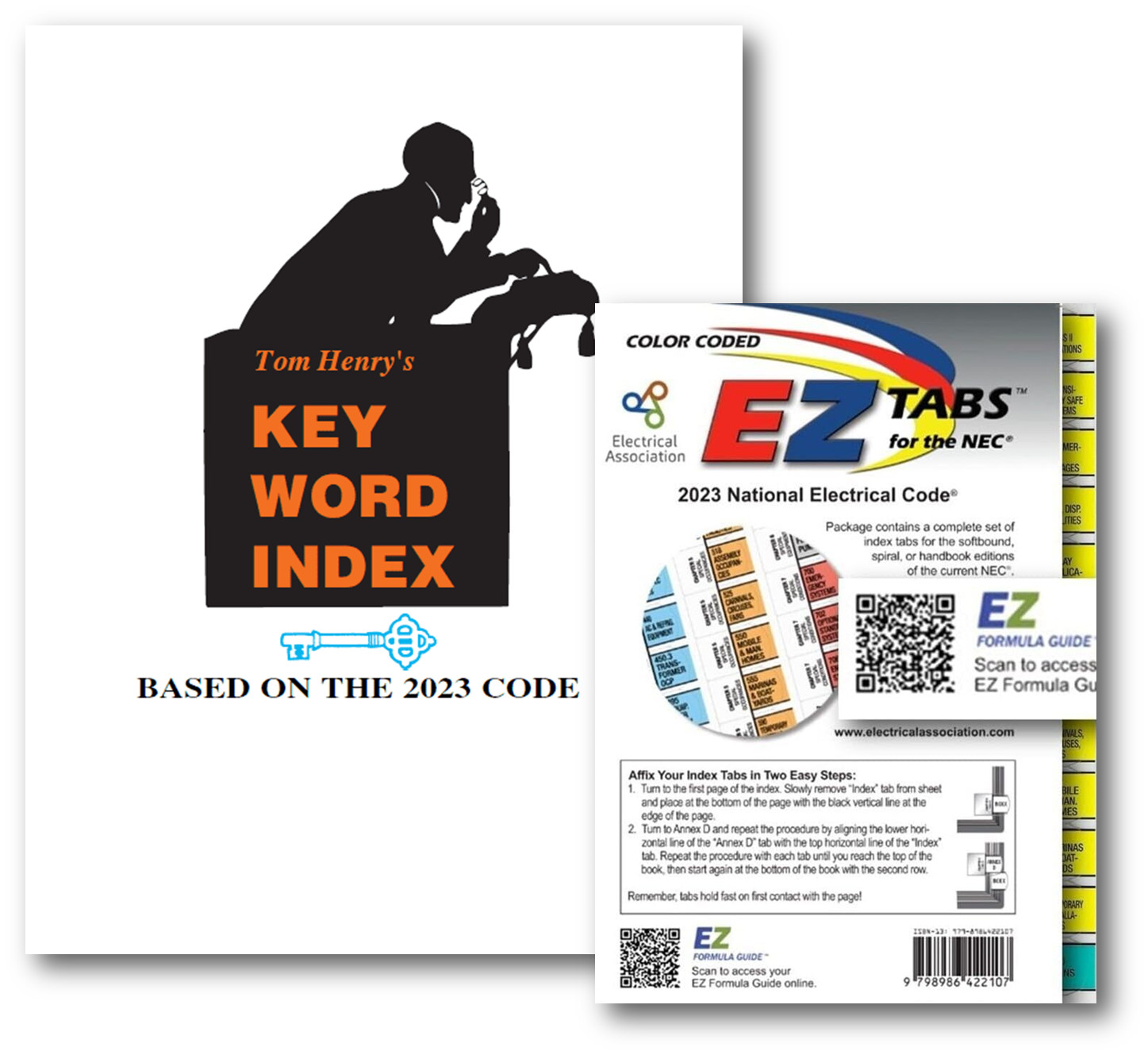 2023 Color Coded EZ Index Tabs with Key Word Index based on 2023 NEC Codes