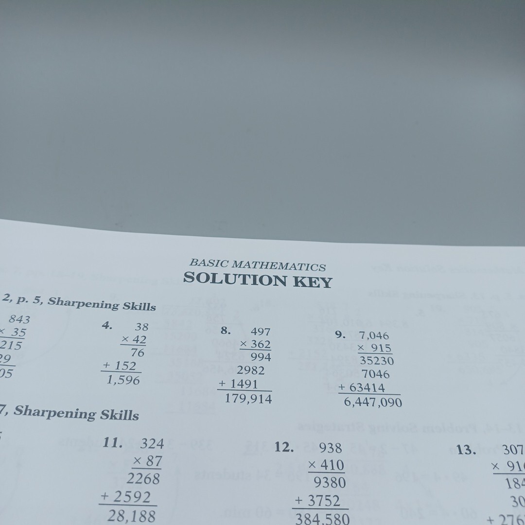 Abeka Basic Mathematics – Solution Key