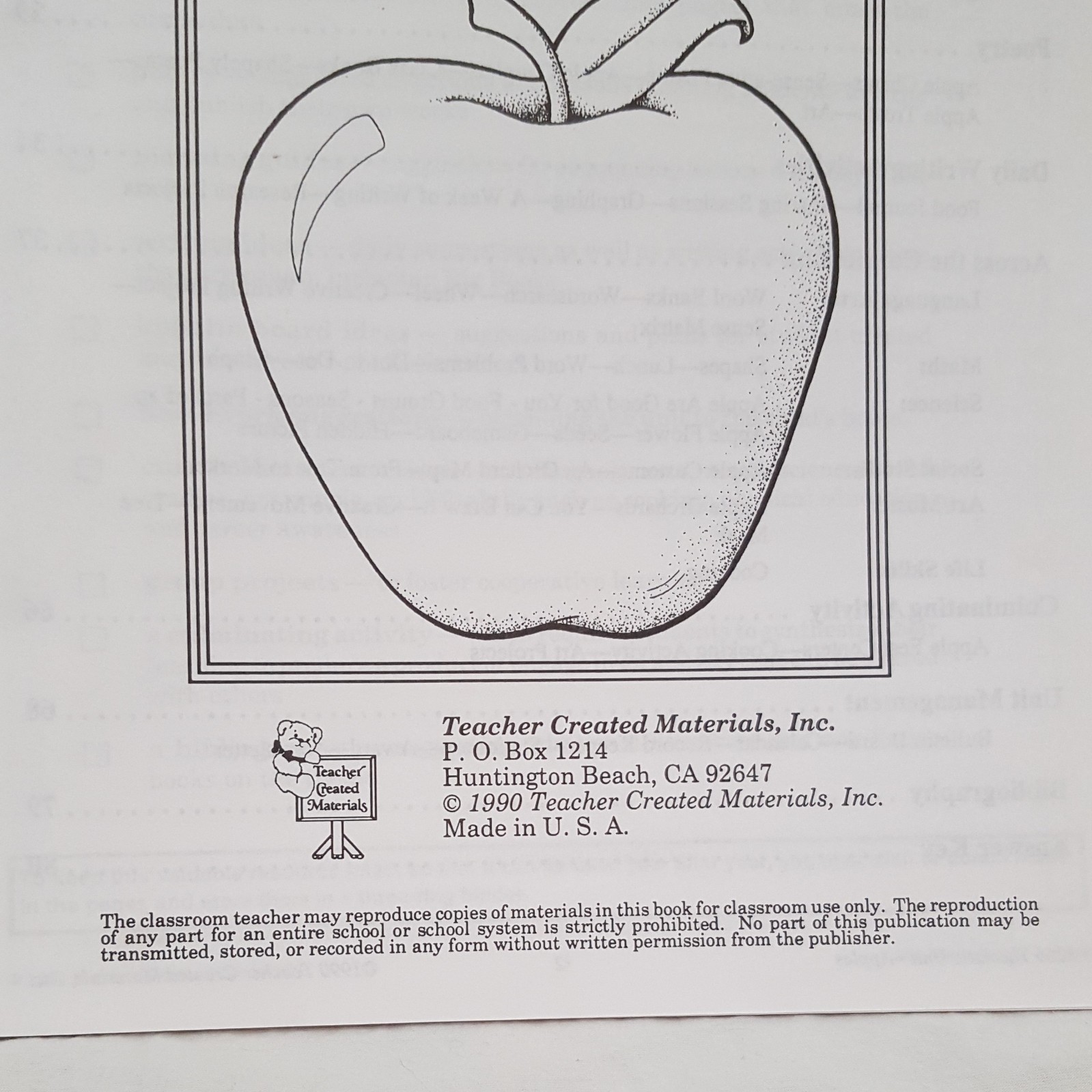 Thematic Units Apples Theme Primary Elementary Education Back To School 1990