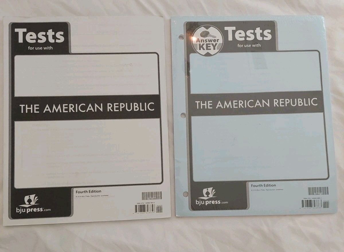 BJU Press American Republic 4th Edition Tests and Test Answer Key 298398 298414