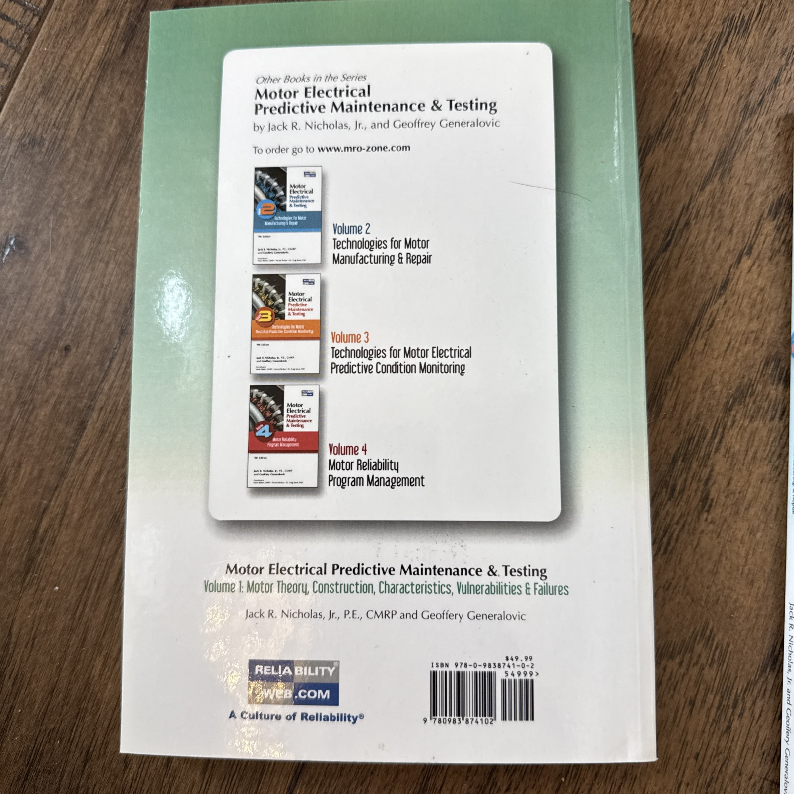 MOTOR Electrical vol 1,2,3,4, CONSTRUCTION, CHARACTERISTICS, By Jack R Nicholas