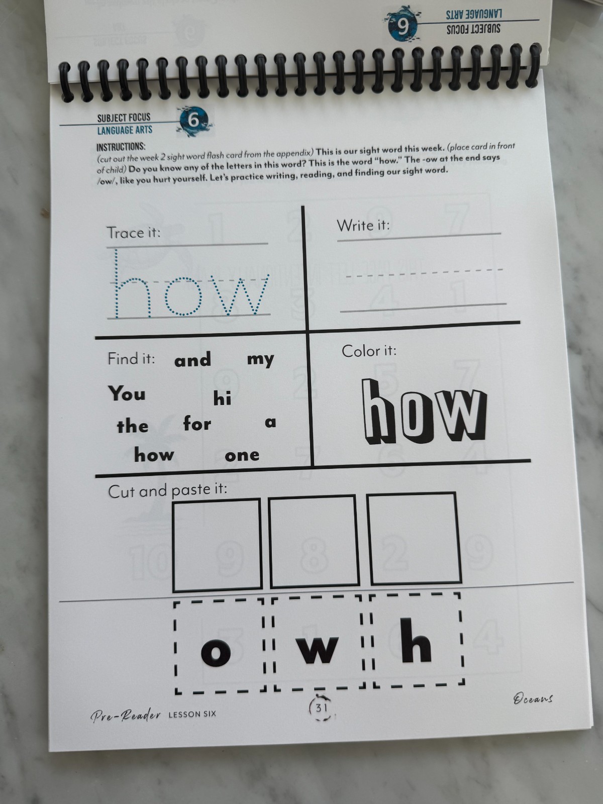 Gather Round Pre-Reader Oceans Unit Study Student Activity Book