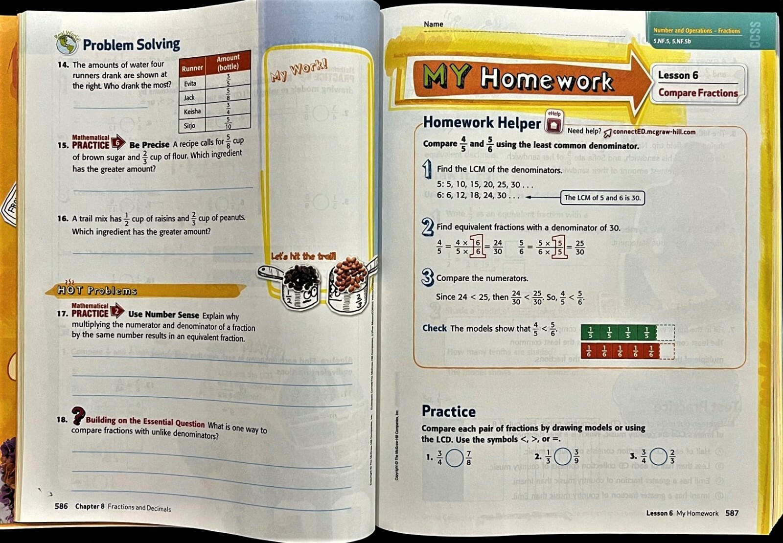 5th – MY MATH – STUDENT EDITION WORKBOOK (Vol. 2) (2013, McGraw Hill)