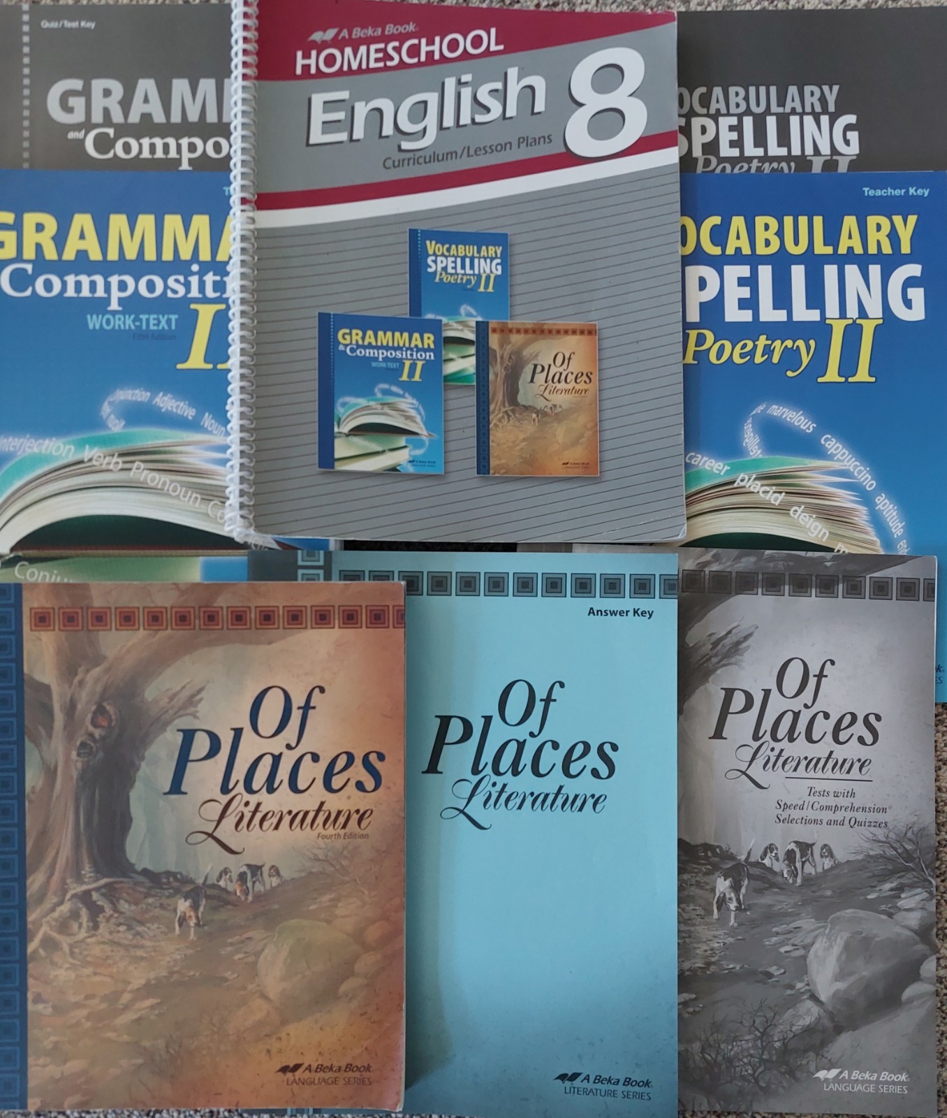 Abeka Homeschool English 8 Curriculum Key Lot Poetry CD Of Places Literature