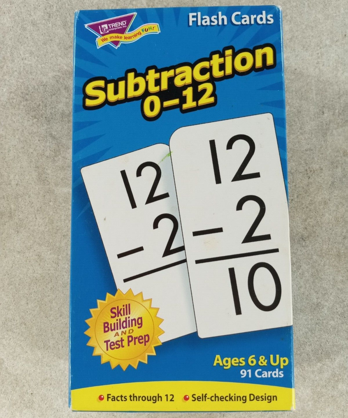 Trend Flash Cards Subtraction 0-12 Home School