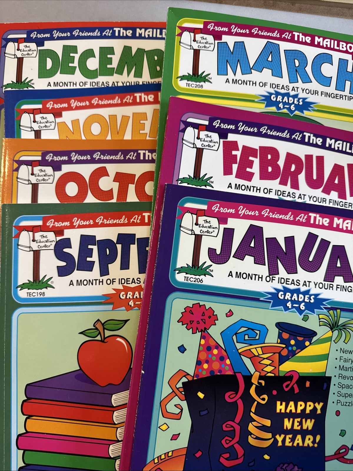 Lot Of 7 The Mailbox Month Of Ideas Grades 4-6 Teaching Activities Magazine Book
