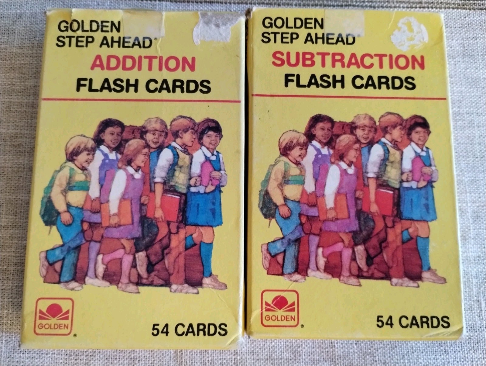 Vintage 1984 Complete Sets Golden Step Ahead Addition & Subtraction Flash Cards