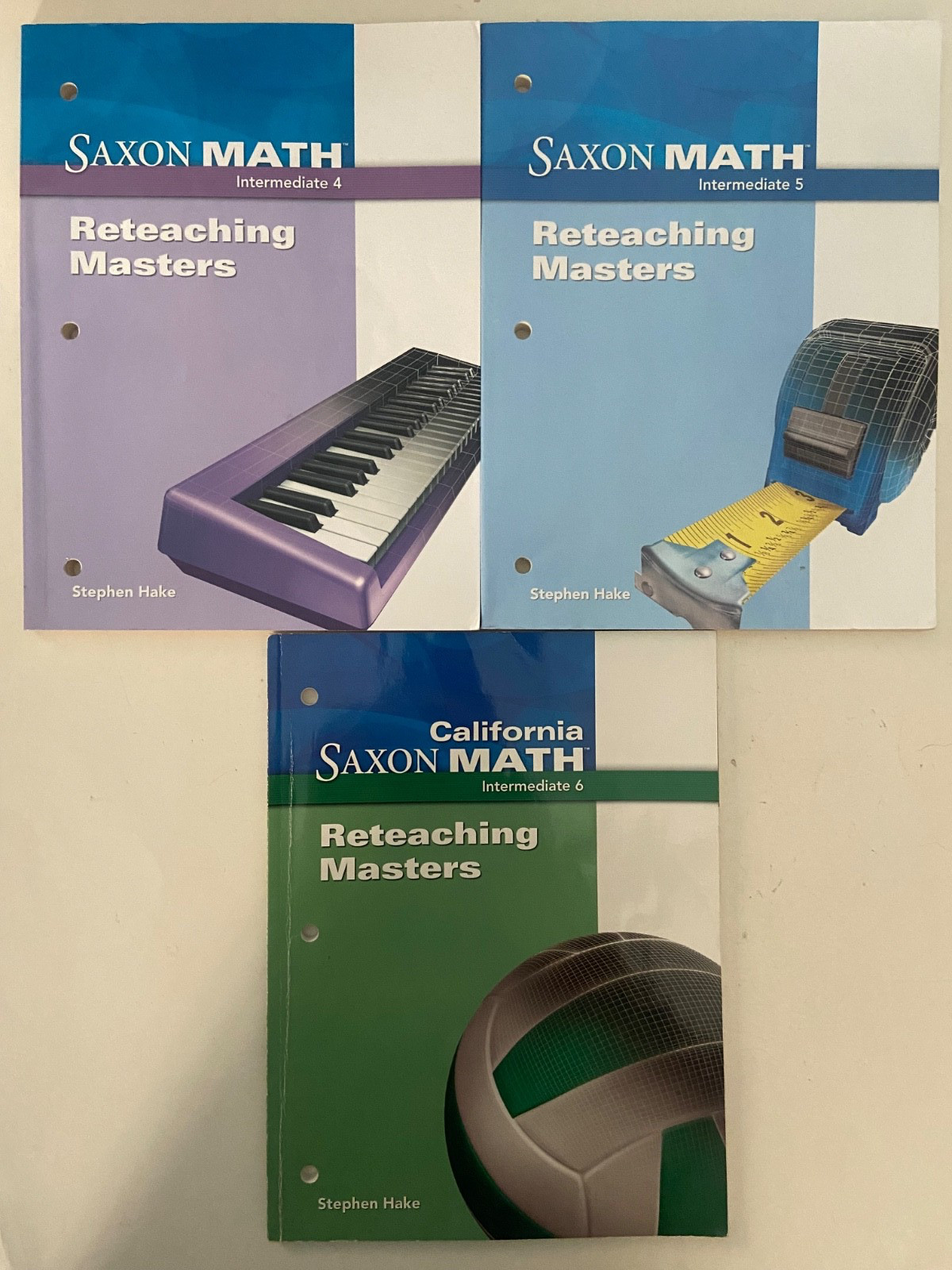 Saxon Math Intermediate 4 5 6 LOT : Reteaching Masters by Stephen Hake UNMARKED