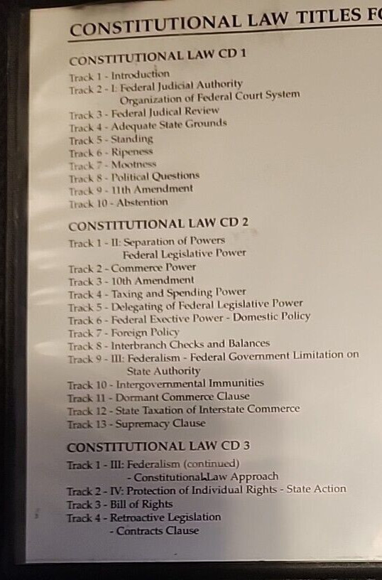 PMBR Multistate CD Review Constitutional Law Audio Series 5 CD set