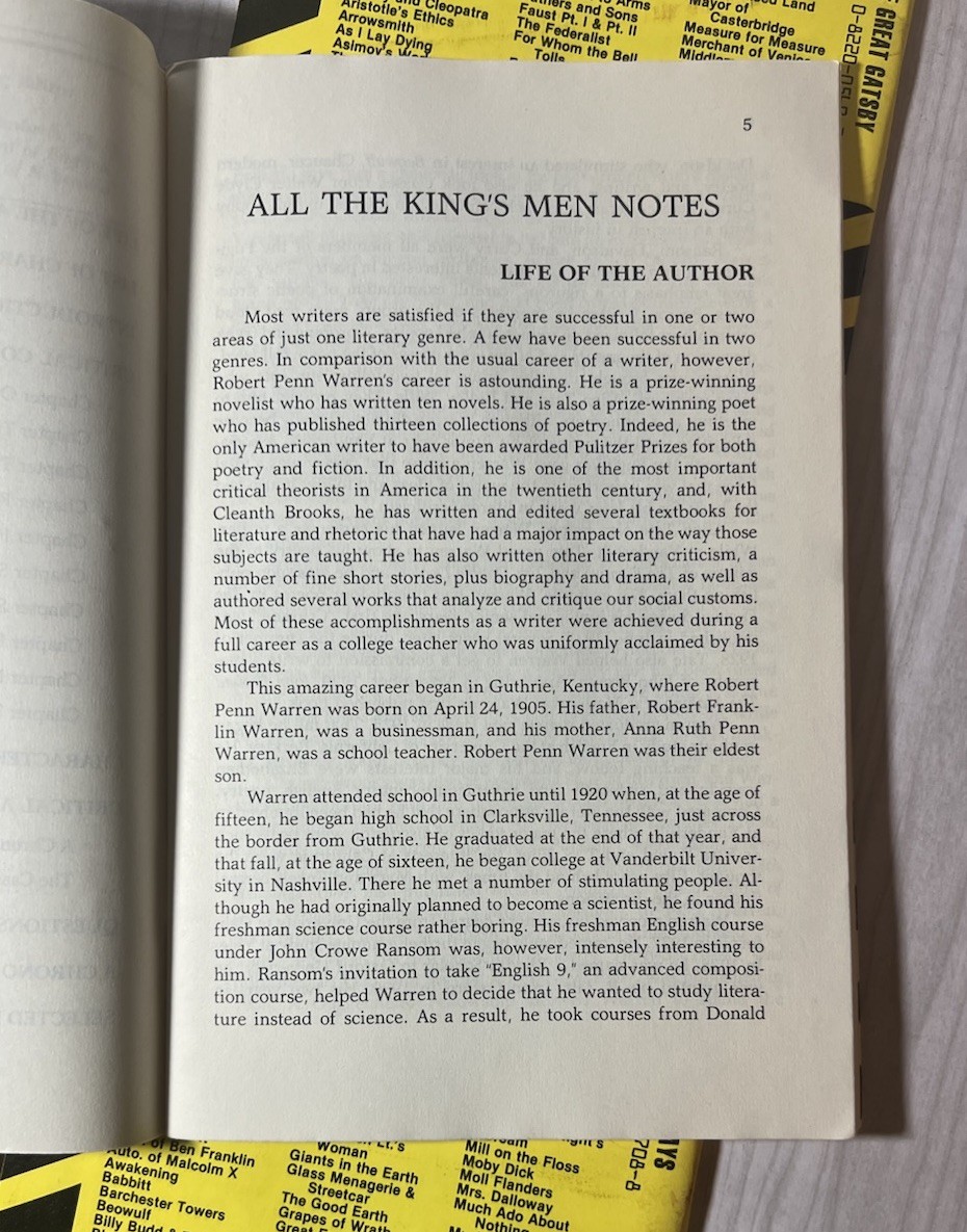 5 Cliffs Notes Study Guide Booklets See Titles in Pictures 60s – 70s