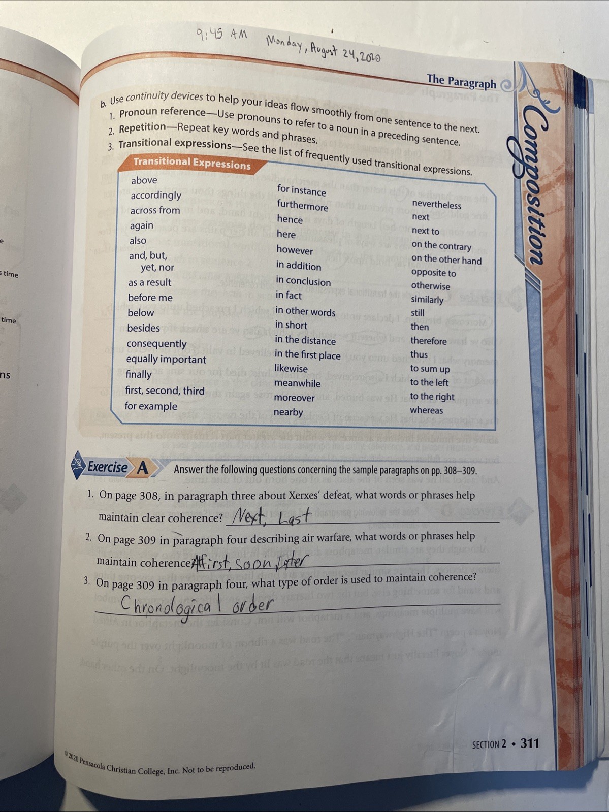 USED ABEKA GRAMMAR & COMPOSITION WORK-TEXT III SIXTH EDITION