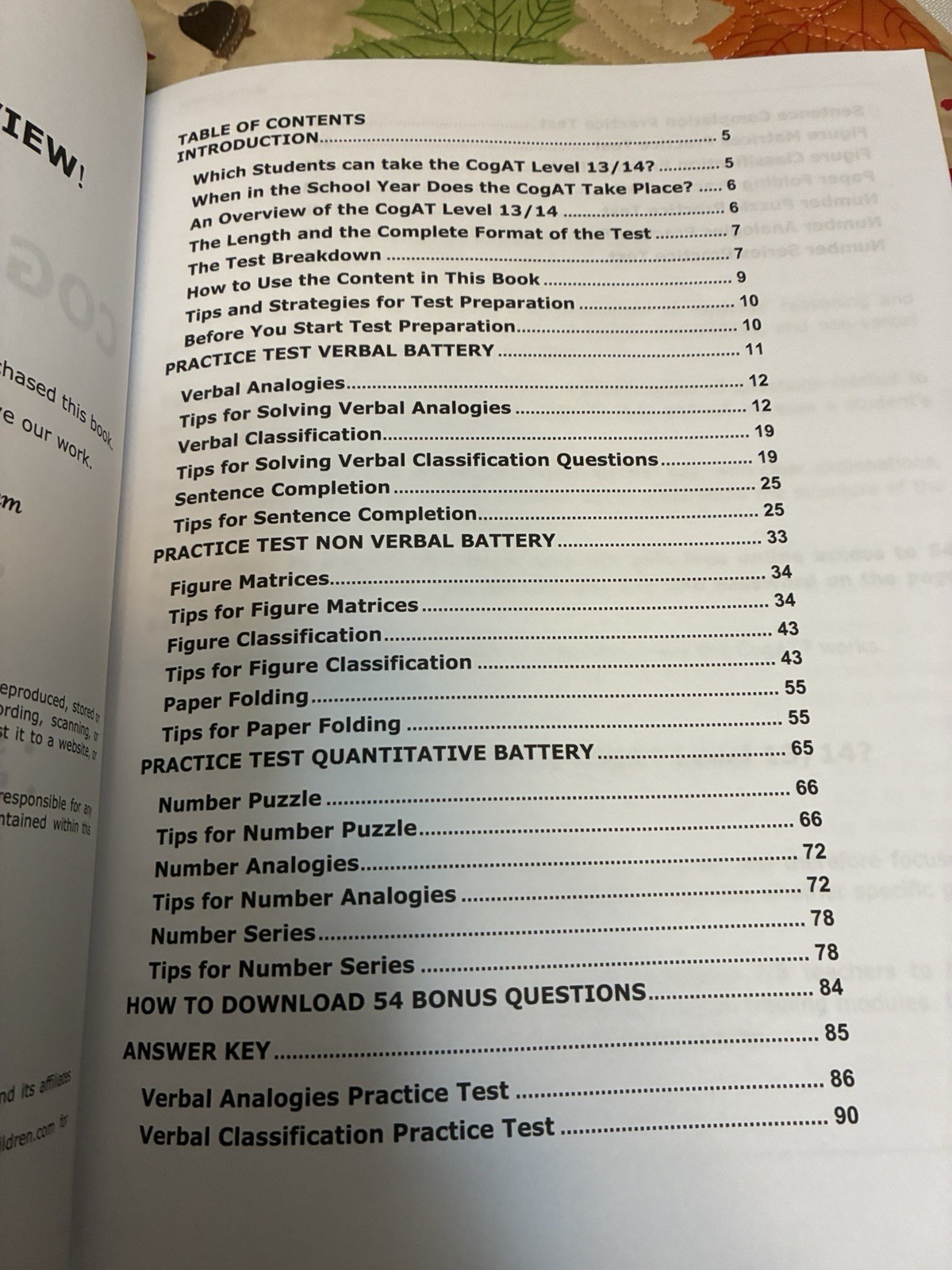 Practice Test for the CogAT Form 7 Level 14 (Grade 7-8) MATH VERBAL MERCER