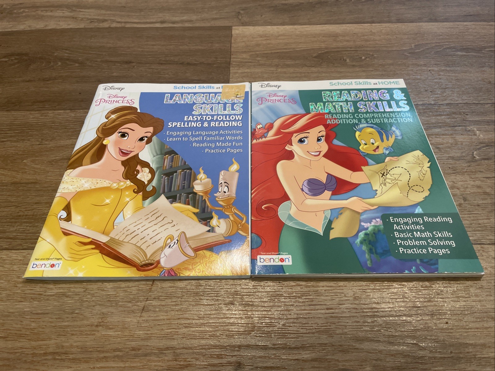 Lot Of 2 Disney School Skills Books – Reading & Math Skills & Language Skills