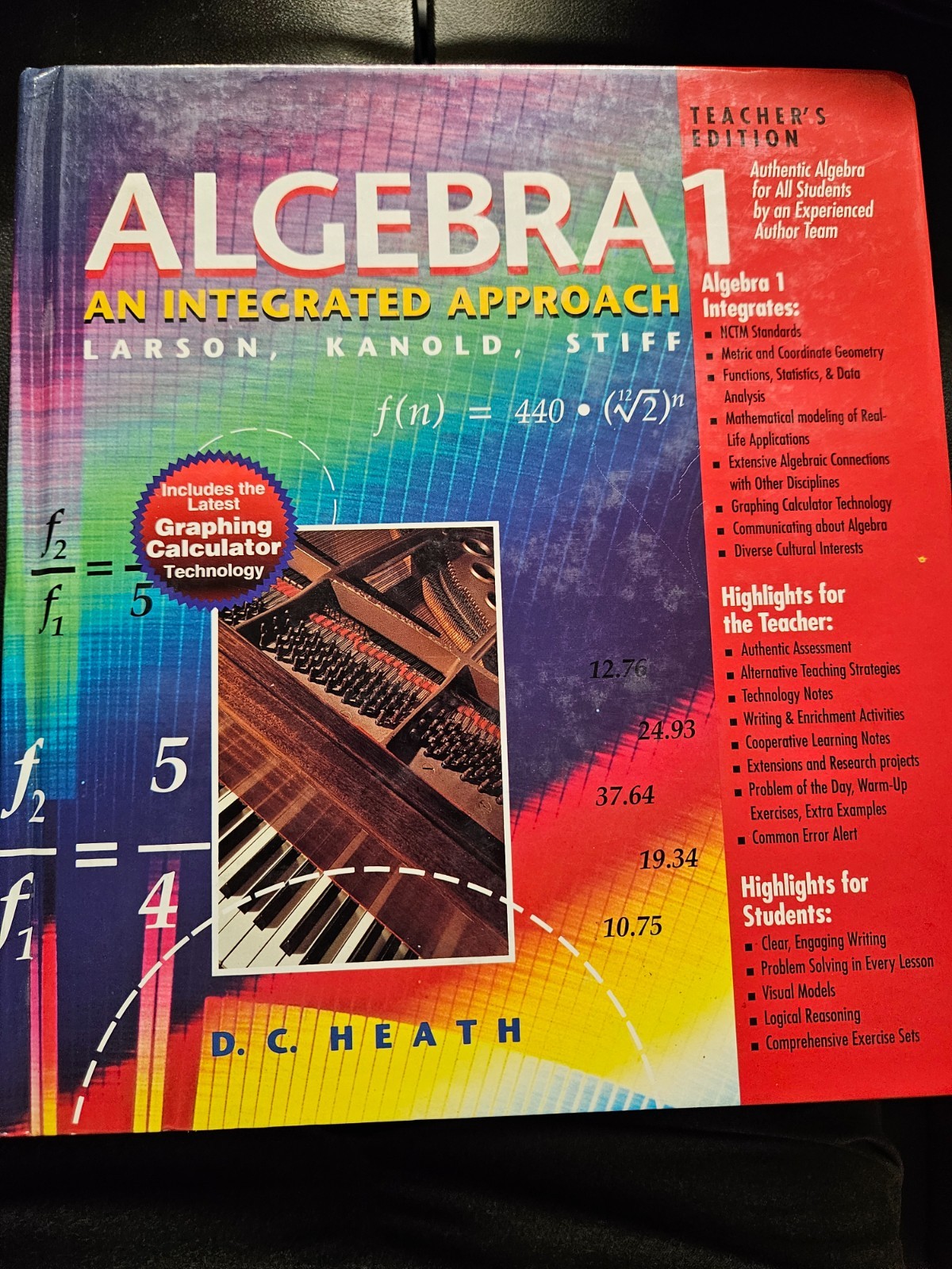 Algebra 1 An Integrated Approach Teachers Edition by D C Heath – Larson Kanold