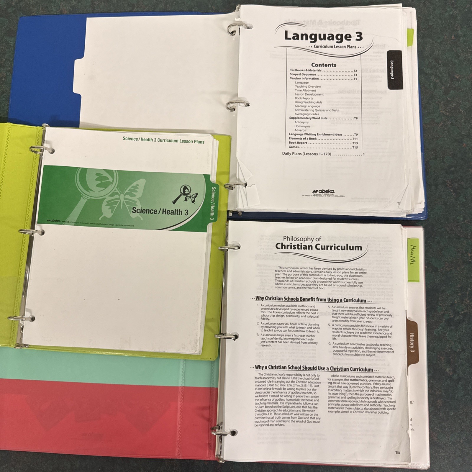 Abeka 3 Curriculum Lesson Plans Science Health Language History homeschool