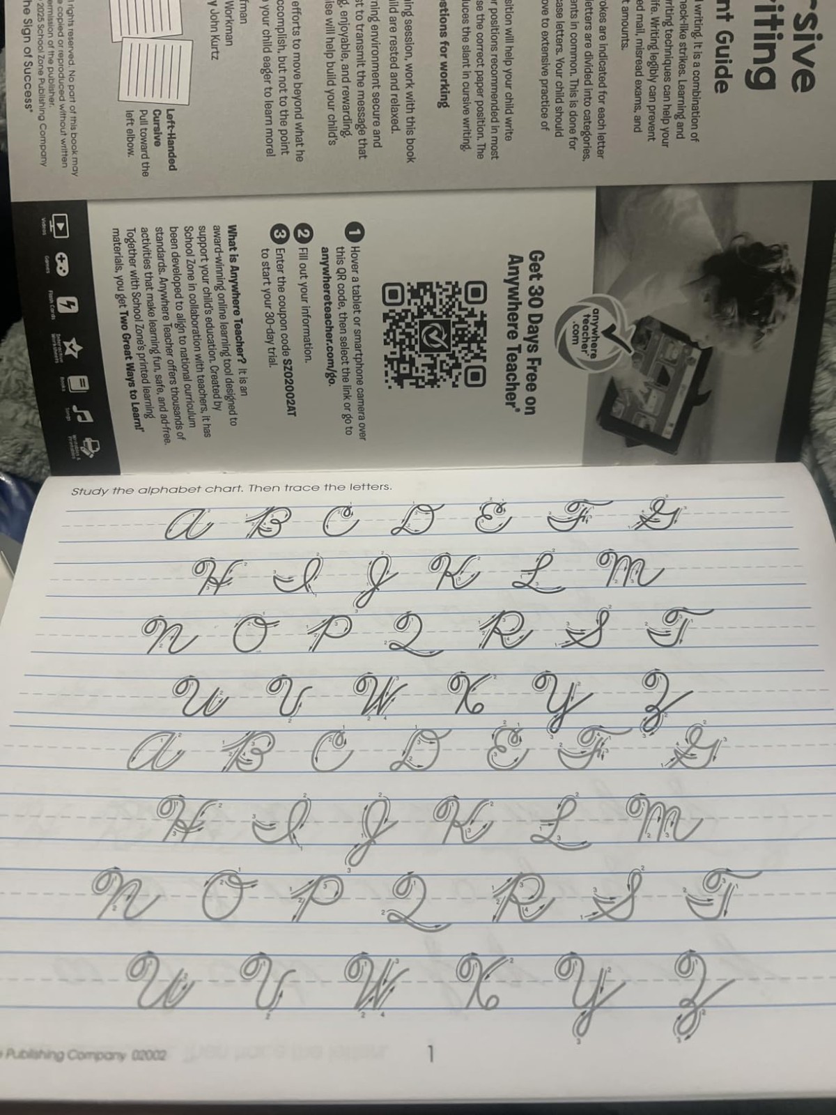 Cursive Writing Workbook 32 Pages Grade 3-4 Handwriting Practice Ages 8-10 USNew
