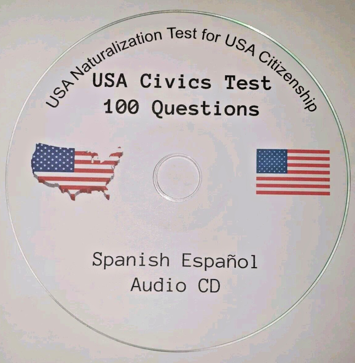 USA Citizenship Spanish Español Civics Test, 100 Questions and Answers, Audio CD