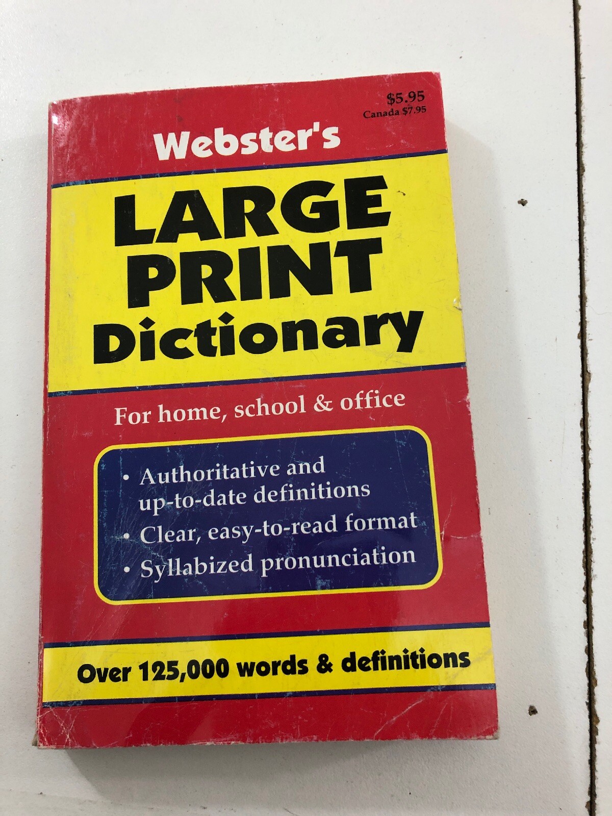 Webster’s Large Print Dictionary (Paperback, 1997)