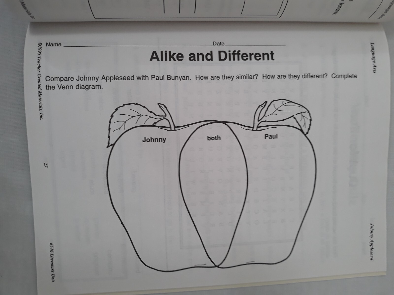 Johnny Appleseed – Study Guide – Teacher Created Materials, Inc. #536