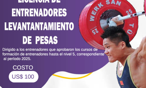 Licencia de Entrenadores Lev. Pesas